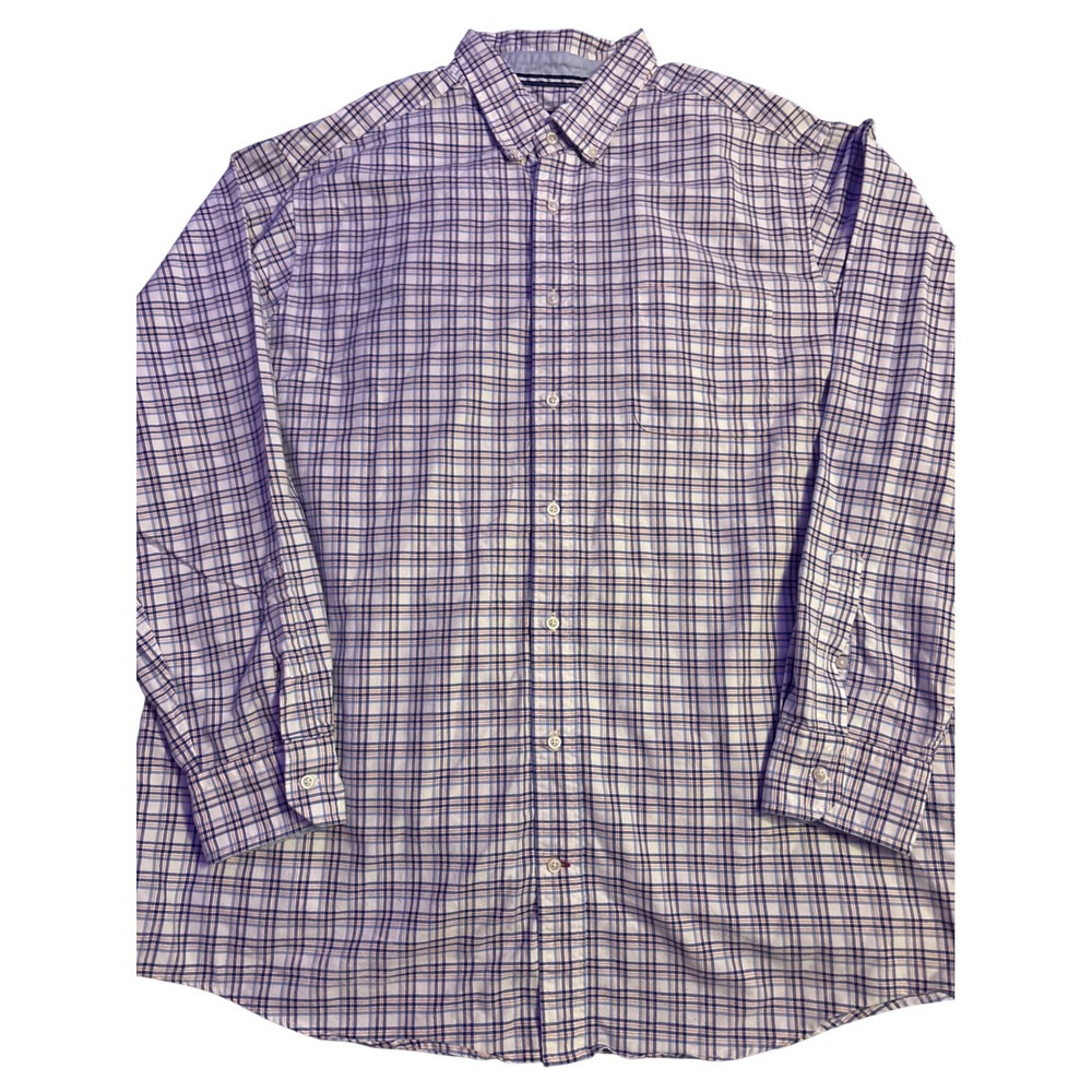 Cremieux Classics Men's Blue Orange Plaid Long Sleeve Button-Down Shirt 2XT